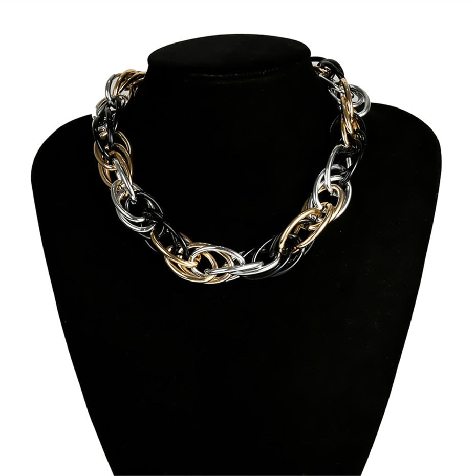 Roxana Multi-Layer Chunky Chain Choker Collection