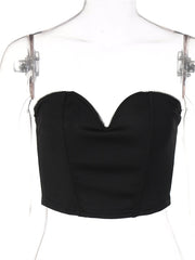 CHRONSTYLE Diamonds Patchwork Women Tube Crop Top Corsets Tank Sexy Streetwear Party Strapless Off Shoulder Vest 2022 Summer Y2K