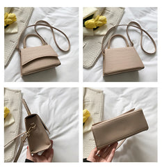 Solid Pu Leather Shoulder Handbags Top Handle Casual Crossbody Bags
