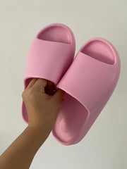 Unisex Summer Slippers Indoor High Soft Bottom Sandals Open Toe Trend Slides Light Beach Shoes Slippers