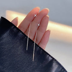 2023 New Fashion Korean Hanging Long Tassel Drop Earrings For Women&#39;s Metal Gold Stars Color Earrings Jewelry Beautiful Gifts