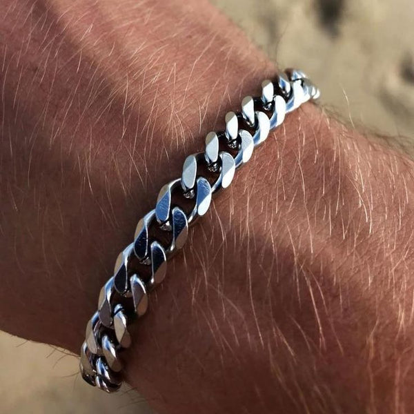 Rocco Chunky Stainless Steel Cuban Bracelet Collection
