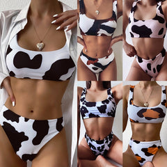 Cow Print Bikini Set