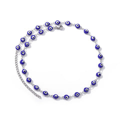 Stainless Steel Evil Eye Anklets Enamel Round Leg Chain Blue Evil Eye Anklets Bracelet