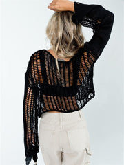 Chloe's Chic Knit: Sexy See-Through Sweater for Autumn