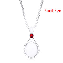 H2o Openable Metal Shell Pendant Necklace Silver Color with Crystal Mermaid Tv Movies Jewelry  for Women Girls Cute Necklaces