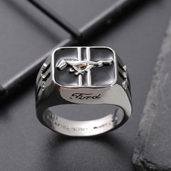 Fashion Creative Mustang Racing Men&#39;s  Ring Domineering Punk Party Jewelry Rock Friends Gift  Wholesale