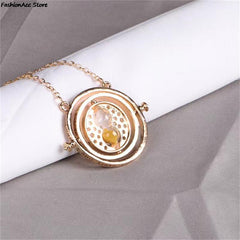 Hot Selling Time Turner Necklace Hourglass Pendant Long Chain Jewelry Fashion Alloy Toy Trinket Party Cosplay Accessory