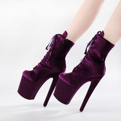 Lace Up Platform Ankle Boots Sexy Fetish Exotic Pole Dance Shoes Nightclub Stripper Heels