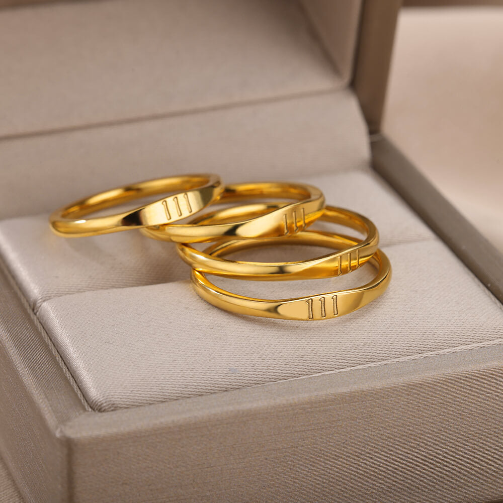 Astra Angel Number Stainless Steel Ring Collection