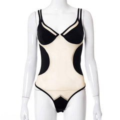 BoozRey Sexy Mesh Hollow Bodysuit Summer Thin Bikini Female Beachwear Sling Backless Outfits Beach Clothing Jumpsuits for Women