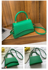 Solid Pu Leather Shoulder Handbags Top Handle Casual Crossbody Bags
