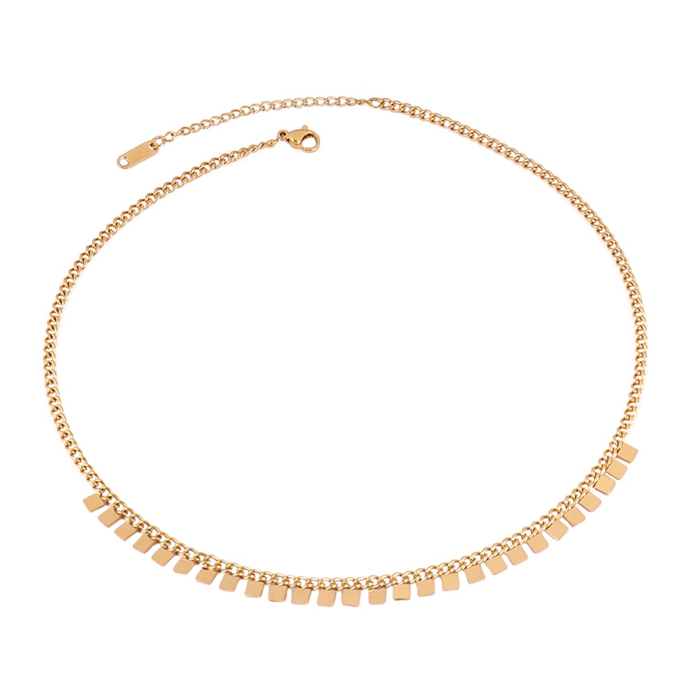 Round Geometric Pendant Necklace Choker