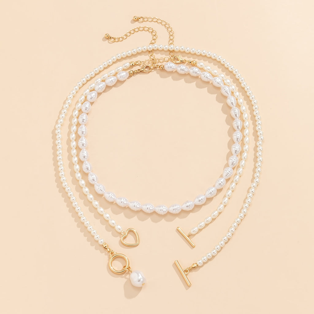 Evangeline Baroque Pearl Heart Necklace Collection