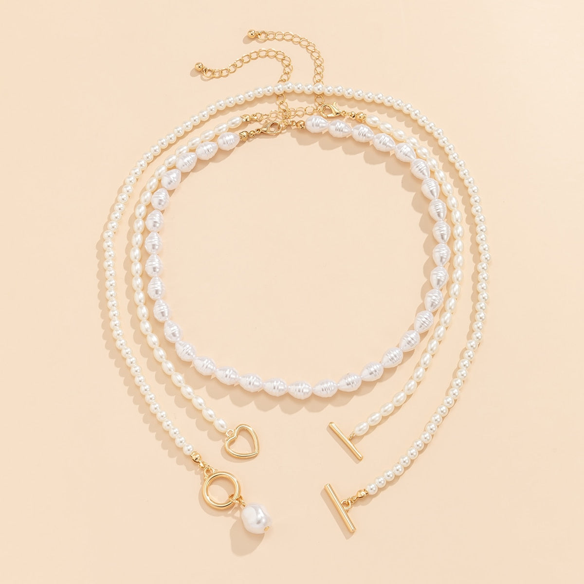 Evangeline Baroque Pearl Heart Necklace Collection