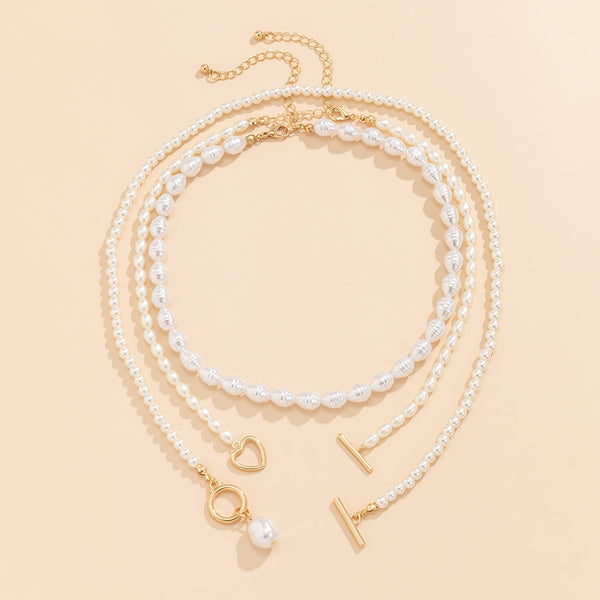 Evangeline Baroque Pearl Heart Necklace Collection