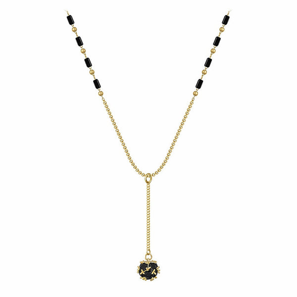 Mysterious Sexy Black Crystal Zircon Ball Necklace