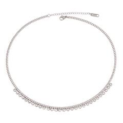 Round Geometric Pendant Necklace Choker