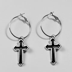 Hip Hop Korean Fashion Cross Earrings For Women Grunge Cross Ear Earrings серьги кресты Skeleton Crochet Punk Earrings Wholesale
