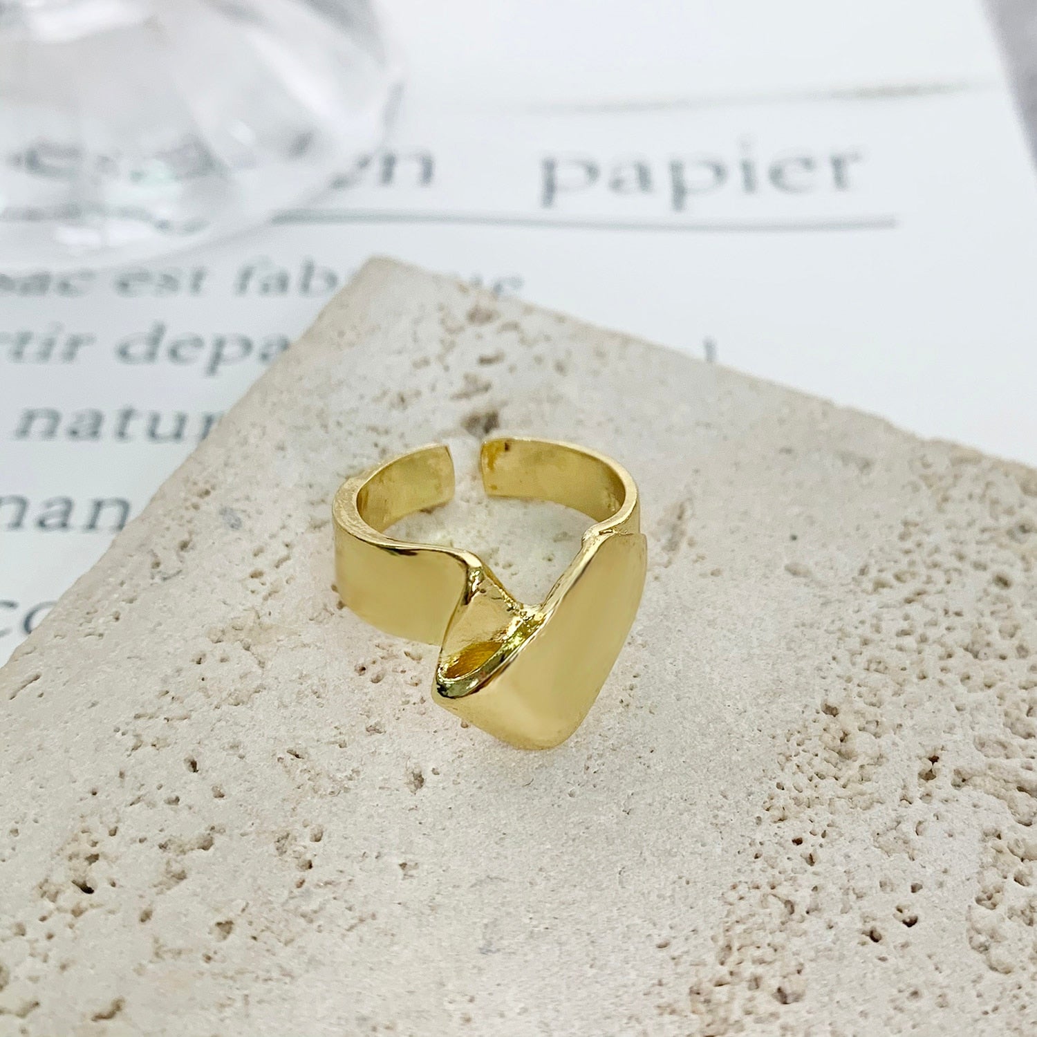 Silver Color Minimalist Irregular Twined Finger Rings