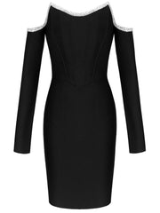 Mini Crystal Sexy Off Shoulder Bodycon Dress