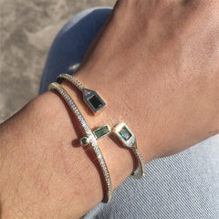 Fashion Cuff Green Crystal Bangles Bracelets