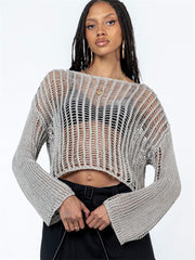 Chloe's Chic Knit: Sexy See-Through Sweater for Autumn