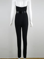 Top Quality 2022 New Summer Ladies Sexy Off the Shoulder Bodycon Jumpsuit Rayon Bandage Fashion Belt Evening Party Jumpsuit