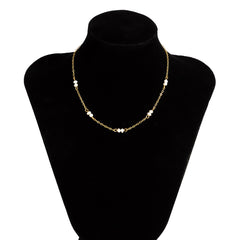 Metal Short Collar Pearl Choker