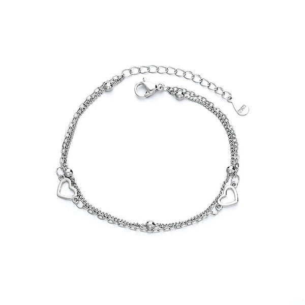 Silver Color Double-layer Sweet Love Bracelets