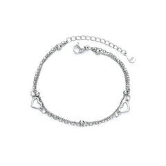 Silver Color Double-layer Sweet Love Bracelets