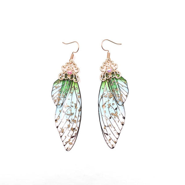 Elowen Butterfly Wing Rhinestone Drop Earrings