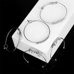 20 Styles Fashion Customized Name Bracelets Letter Stainless Steel Personalized Bangles For Women Men Baby Wedding  Jewelry Gift