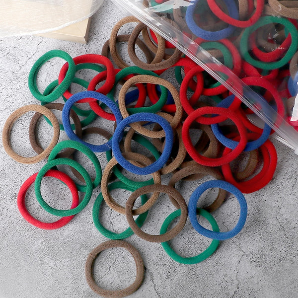 50PCS/Set Basic Hair Bands Simple Solid Colors Elastic Headband Hair Ties