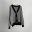Violette Oversized Striped V-Neck Knit Cardigan One-piece