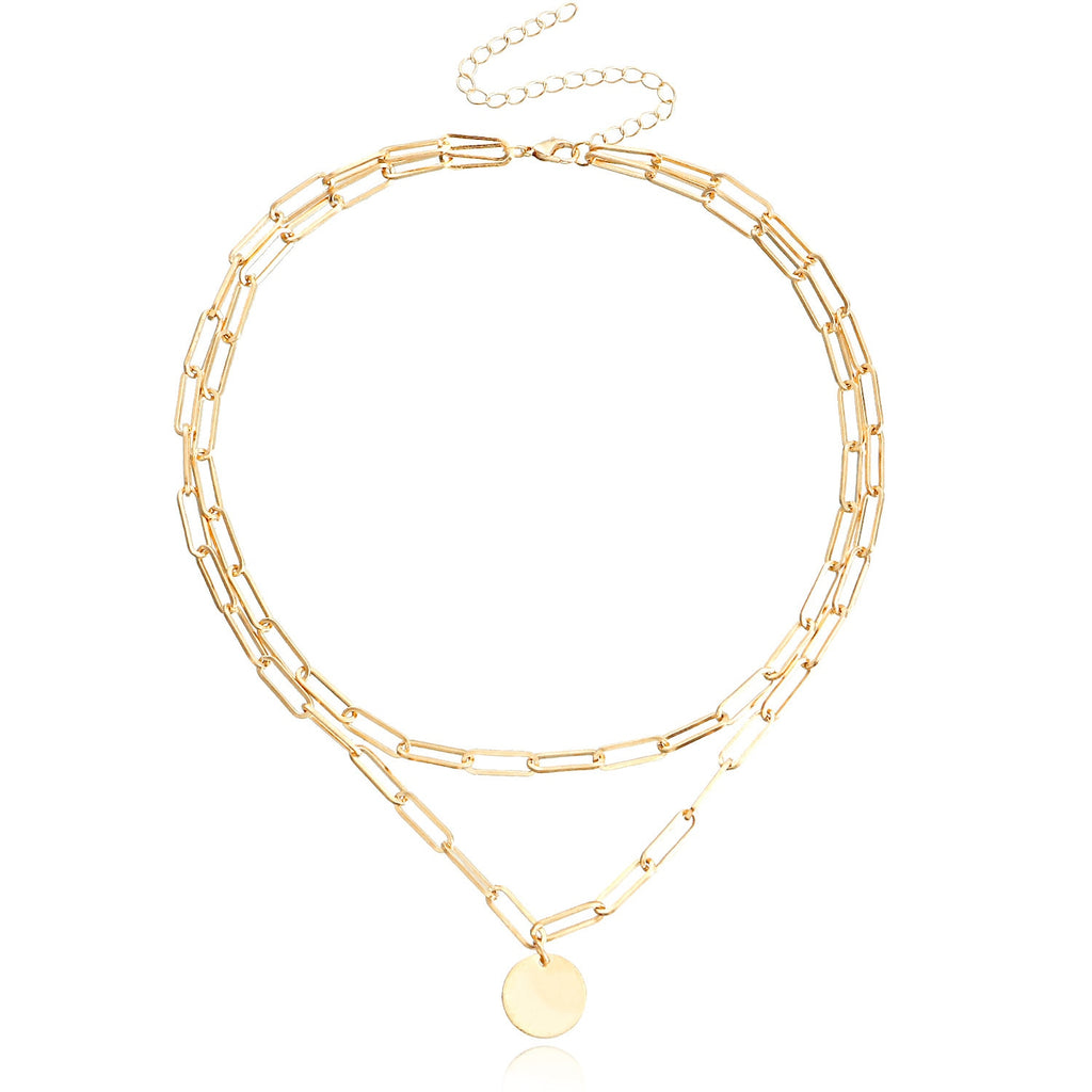 Round Charm Layered Necklace