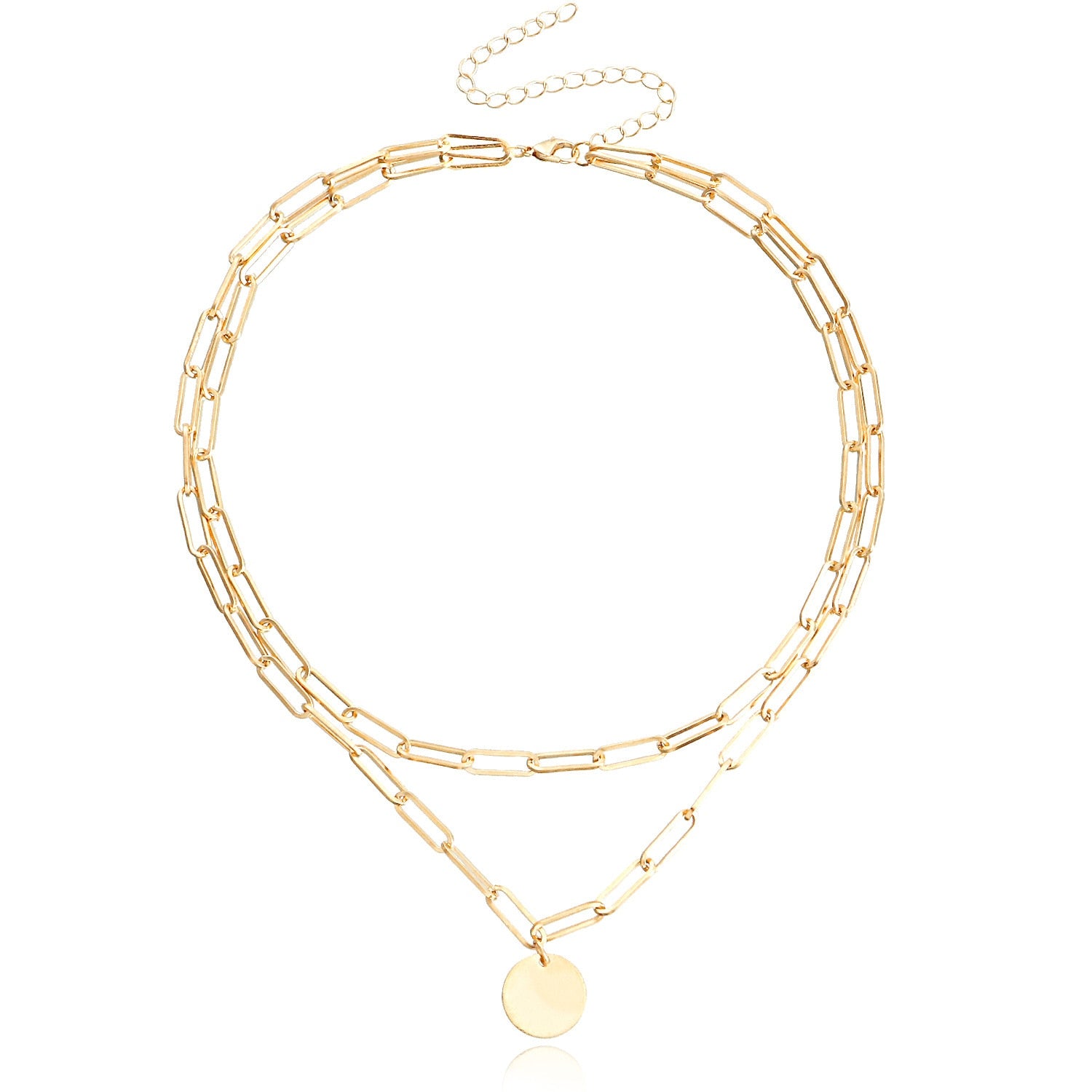 Round Charm Layered Necklace