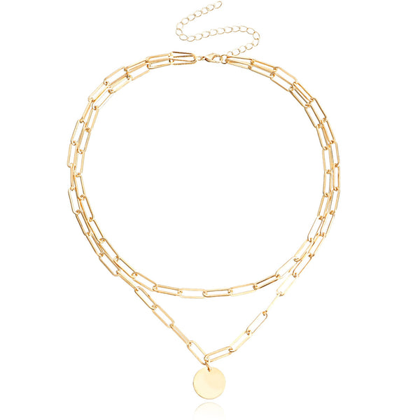 Round Charm Layered Necklace