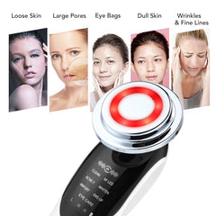 7in1 RF&amp;EMS Face Massager Lifting Beauty LED Face Skin +3 Colors LED Facial Neck Massager Photon Therapy Heating Wrinkle Removal