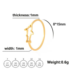 Skyrim Stainless Steel Fish Shark Shaped Rings for Women Minimalist Finger Rings Jewelry Party Birthday Gifts Wholesale 2023