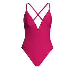 V-Wire Cross Back One-piece Swimsuit