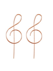 Simple Treble Clef Note Earrings