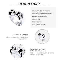 Endless Fashion Letter Ring Rings For women Wedding Custom Letters Initials Ring F Word Punk Style