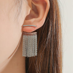 Lucile Gold Color Tassel Earrings