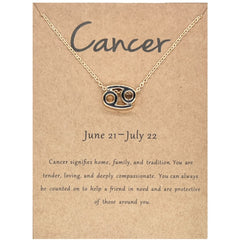 Cardboard Zodiac Sign Pendant Necklace
