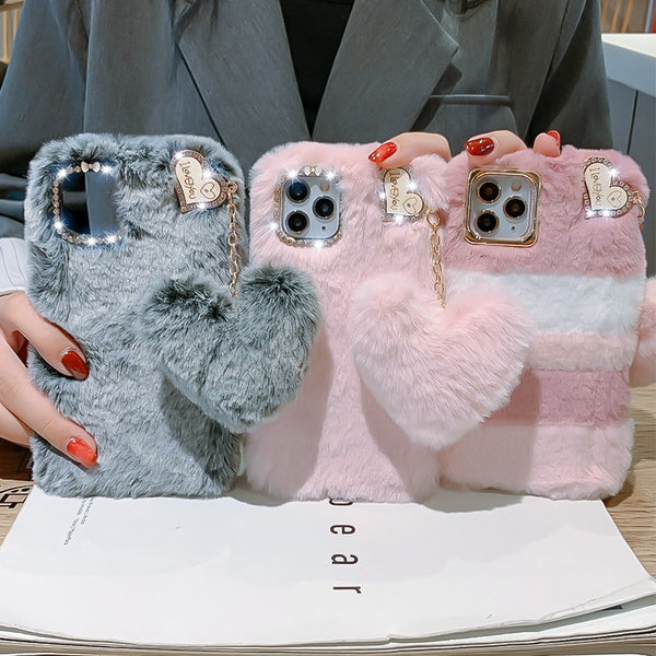 Amorette Plush Heart Pendant iPhone Case