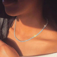 Simple Iced Out Tennis CZ Choker Necklace