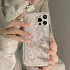 Crystal Butterfly Clear Phone Case For iPhone