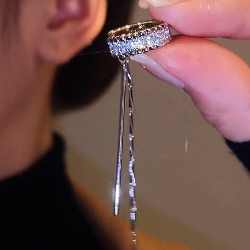 Lucienne Silver Rhinestone Drop Earring Collection