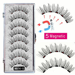 8PCS 5 Magnetic eyelashes with 4 pairs magnets magnetic lashes natural Mink eye lashes with tweezers